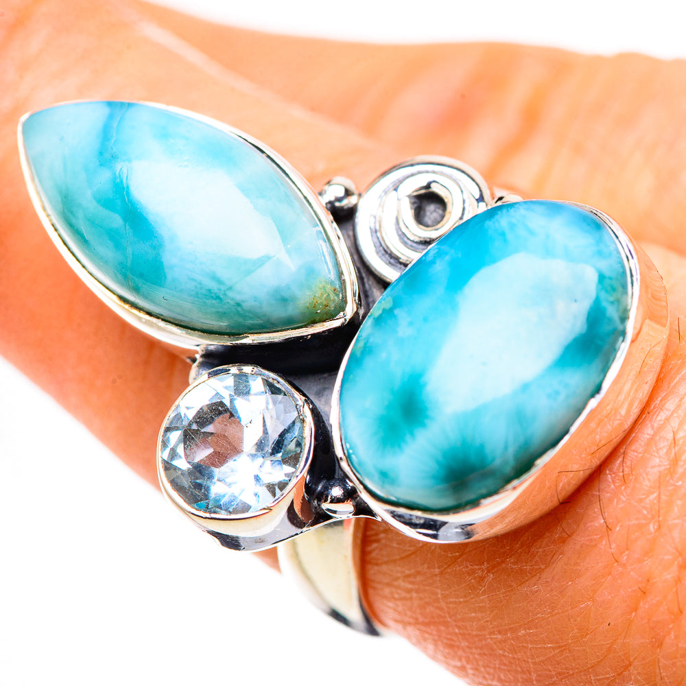 Larimar Rings handcrafted by Anasilvercos - RING132600