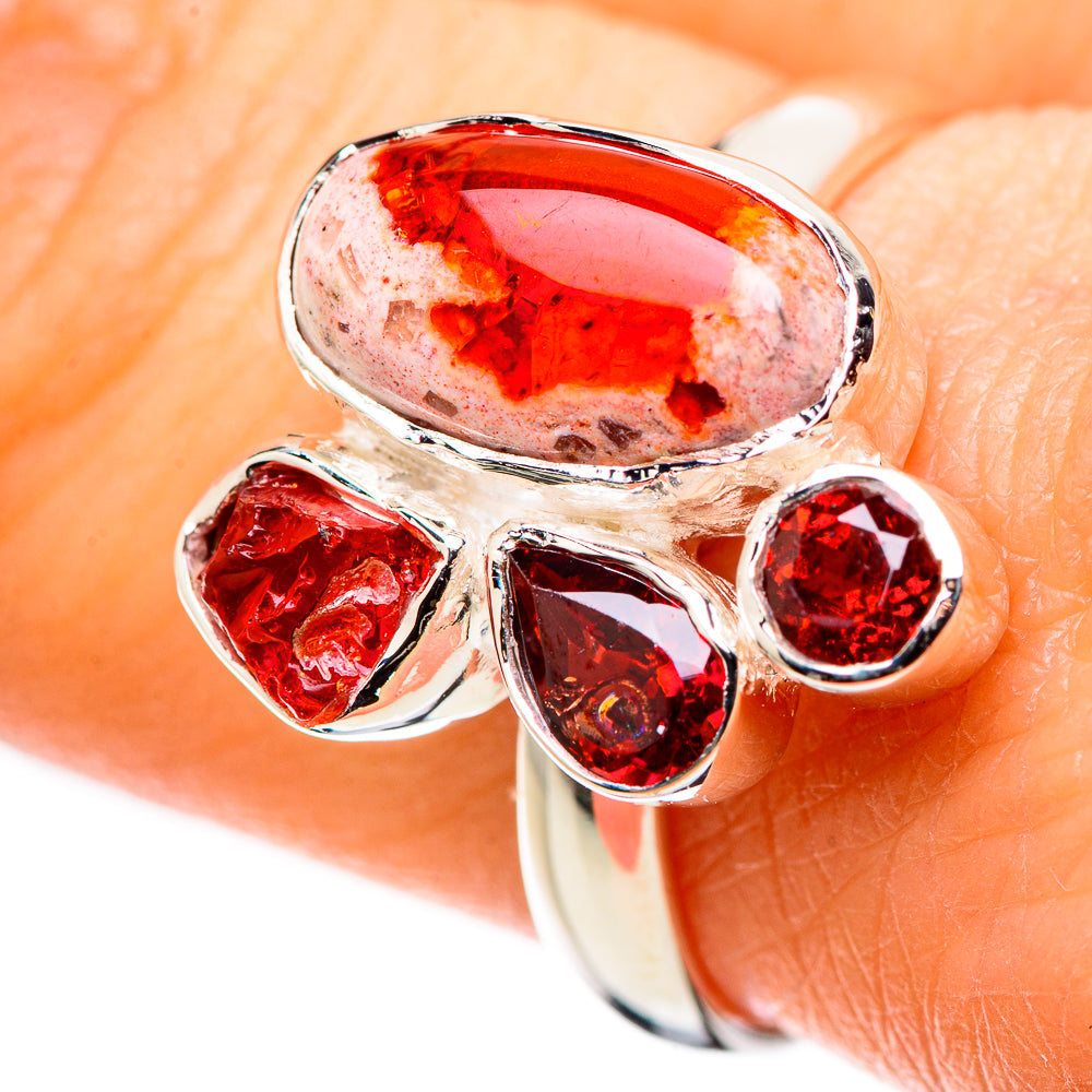 Mexican Fire Opal Rings handcrafted by Anasilvercos - RING132620