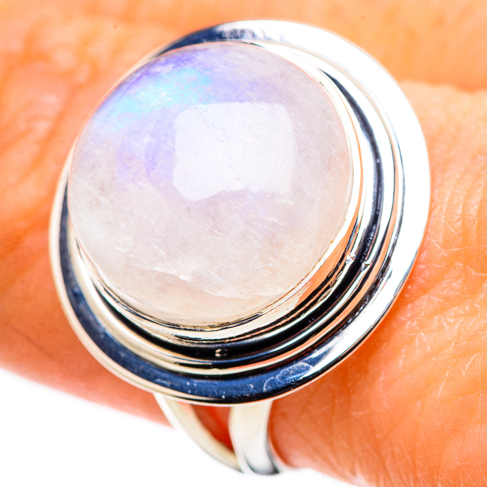 Rainbow Moonstone Rings handcrafted by Anasilvercos - RING132642