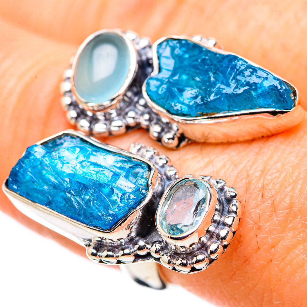 Blue Fluorite Rings handcrafted by Anasilvercos - RING132652