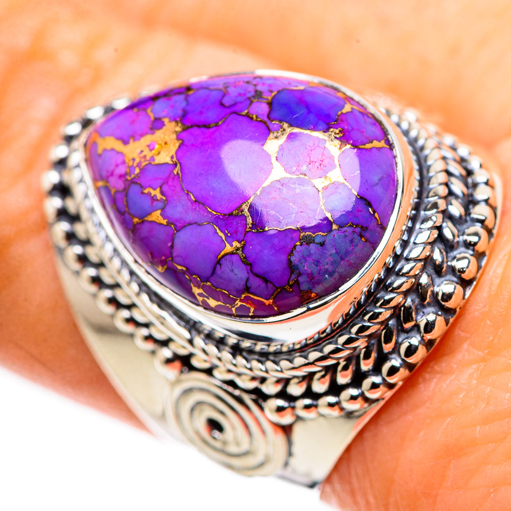 Purple Copper Composite Turquoise Rings handcrafted by Anasilvercos - RING132659