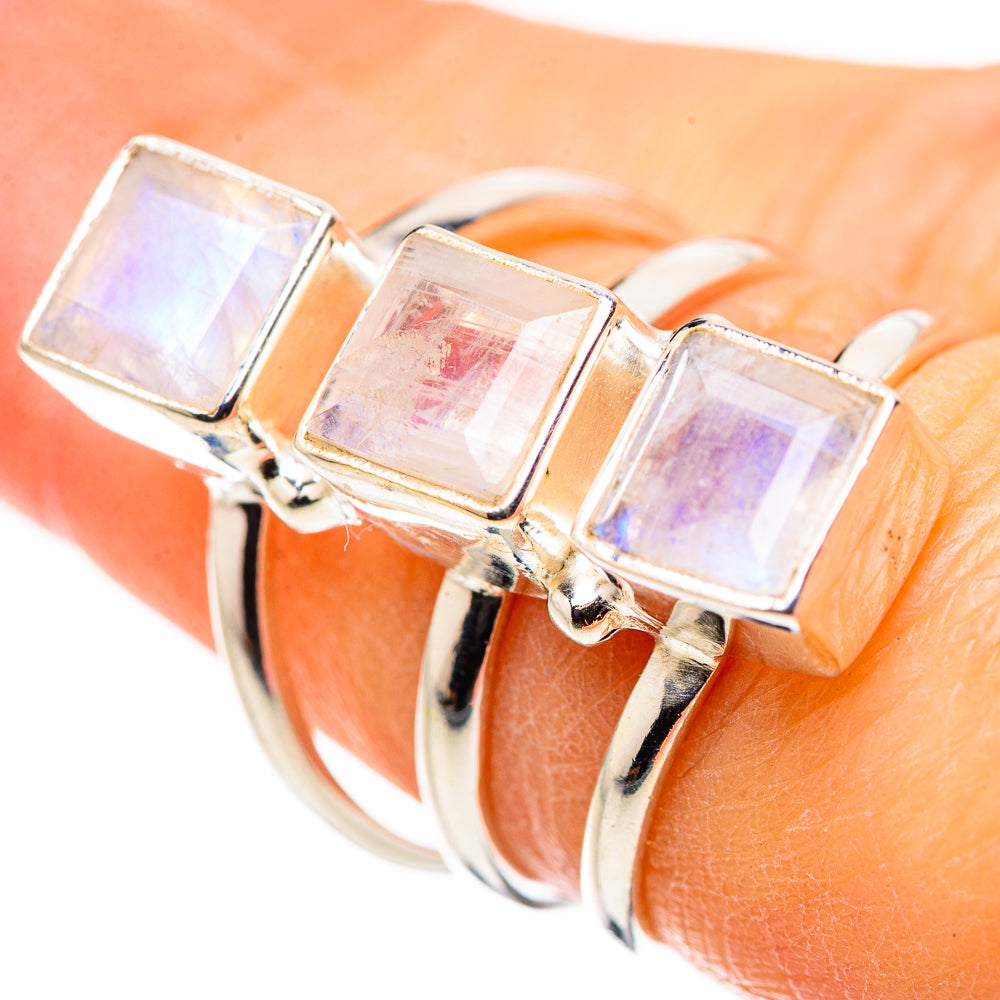 Rainbow Moonstone Rings handcrafted by Anasilvercos - RING132662