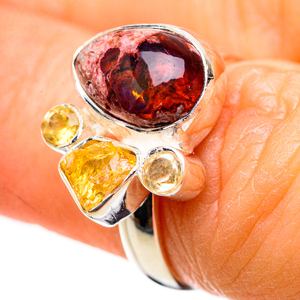 Mexican Fire Opal Rings handcrafted by Anasilvercos - RING132663