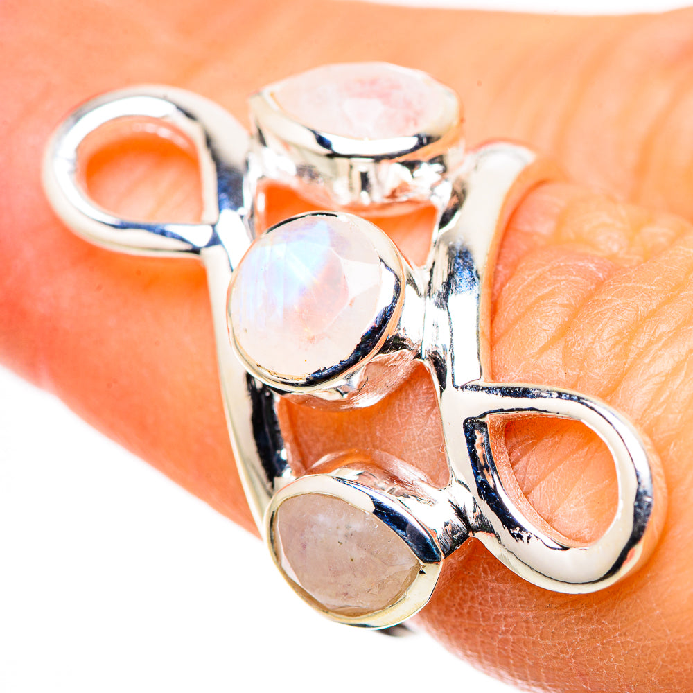 Rainbow Moonstone Rings handcrafted by Anasilvercos - RING132704
