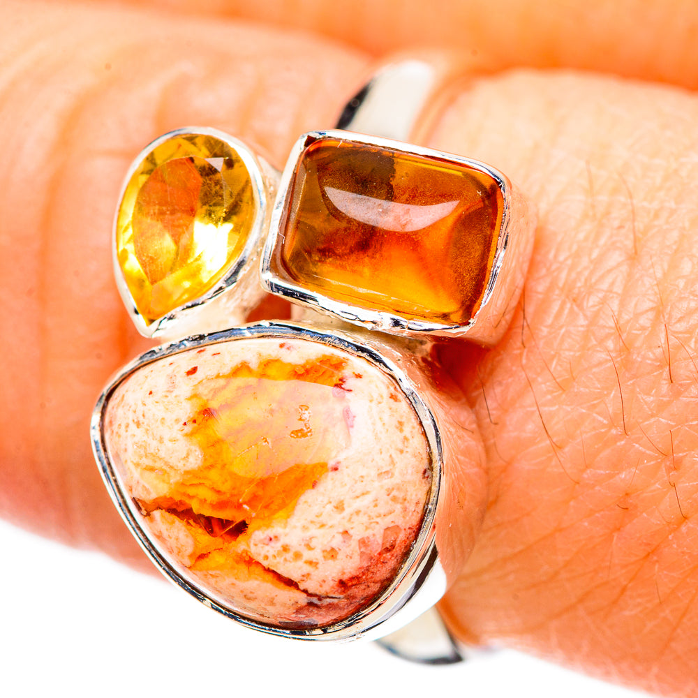 Mexican Fire Opal Rings handcrafted by Anasilvercos - RING132706