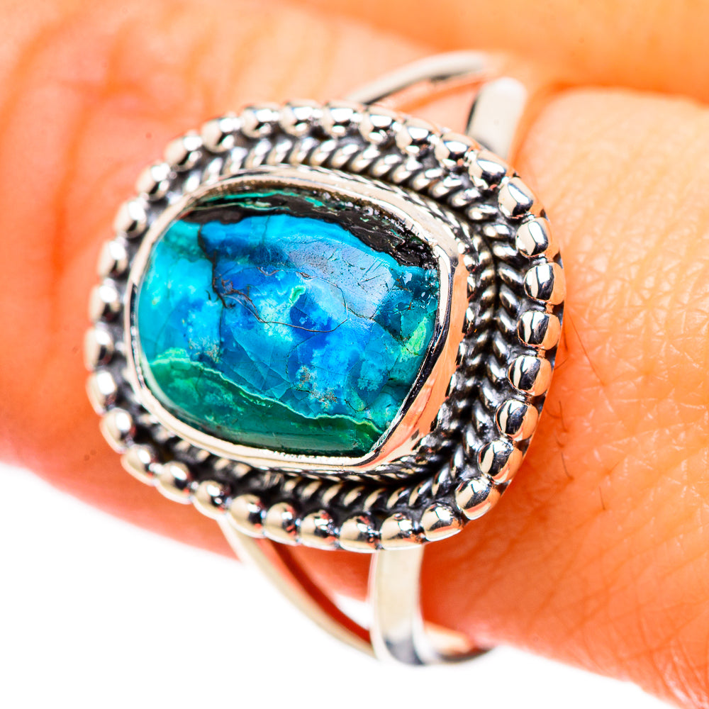 Malachite In Chrysocolla Rings handcrafted by Anasilvercos - RING132711