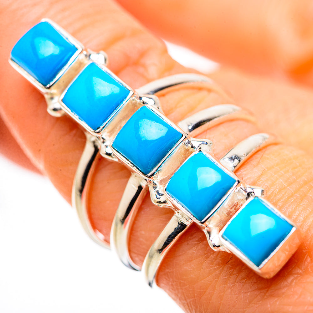 Sleeping Beauty Turquoise Rings handcrafted by Anasilvercos - RING132719