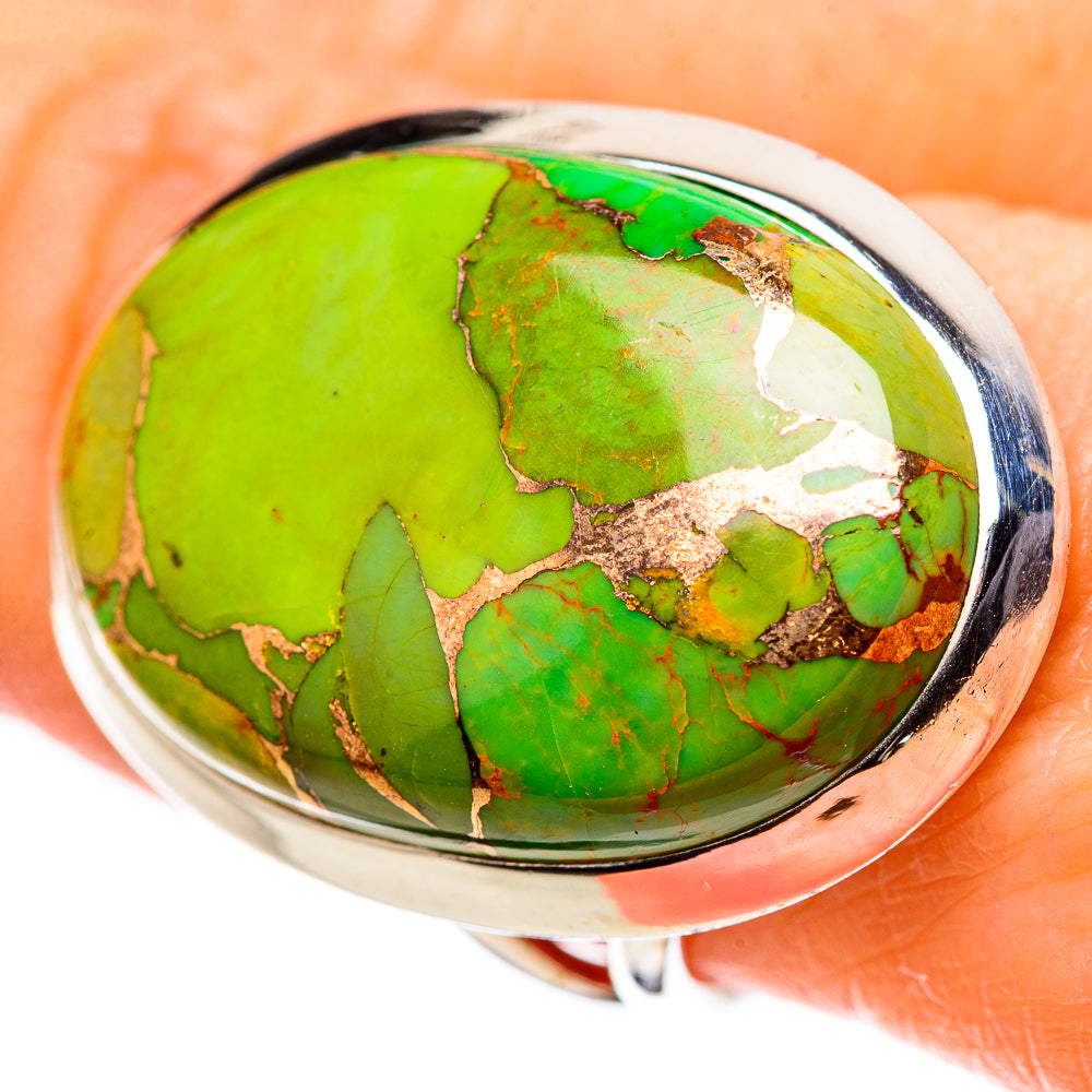 Green Copper Composite Turquoise Rings handcrafted by Anasilvercos - RING132723