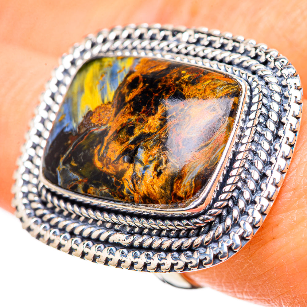 Golden Pietersite Rings handcrafted by Anasilvercos - RING132731