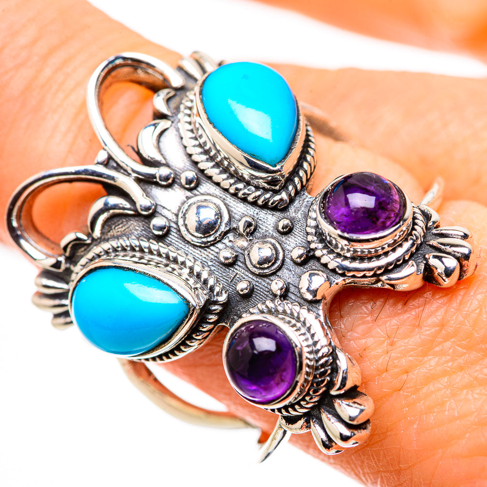 Sleeping Beauty Turquoise Rings handcrafted by Anasilvercos - RING132734