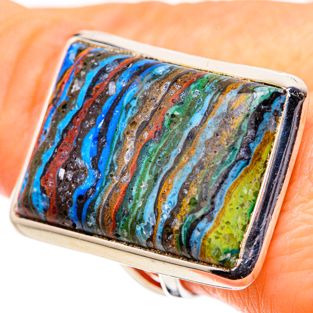 Rainbow Calsilica Rings handcrafted by Anasilvercos - RING132736