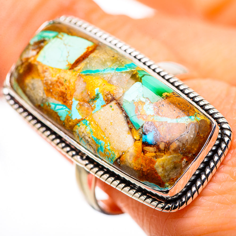 Kingman Mohave Turquoise Rings handcrafted by Anasilvercos - RING132737