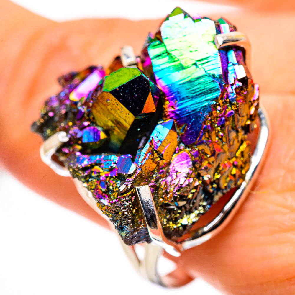 Titanium Sunshine Druzy Rings handcrafted by Anasilvercos - RING132738