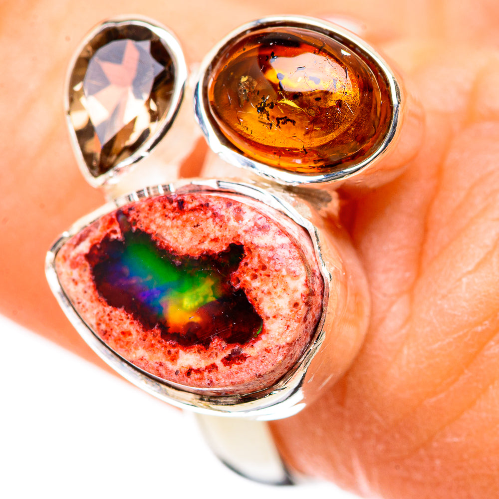 Mexican Fire Opal Rings handcrafted by Anasilvercos - RING132786