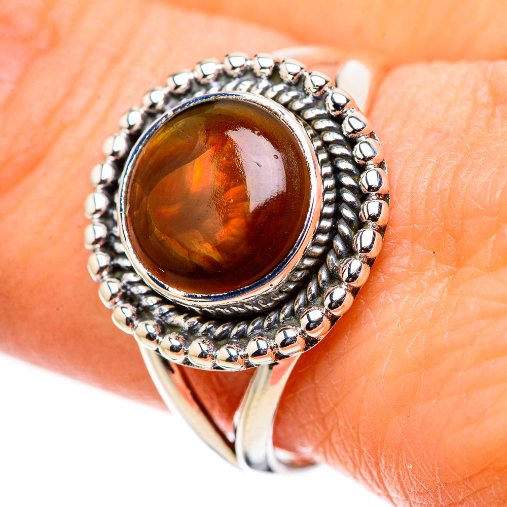 Mexican Fire Agate Rings handcrafted by Anasilvercos - RING132801