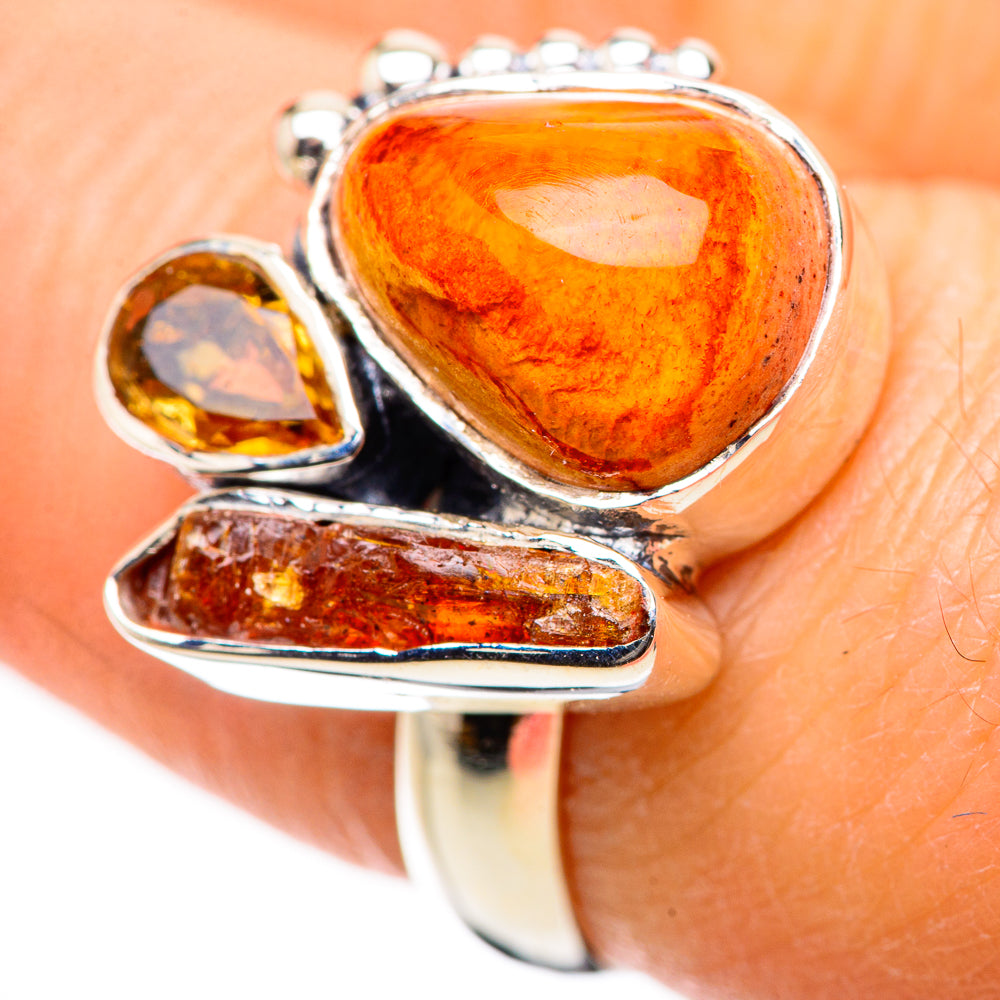 Mexican Fire Opal Rings handcrafted by Anasilvercos - RING132818