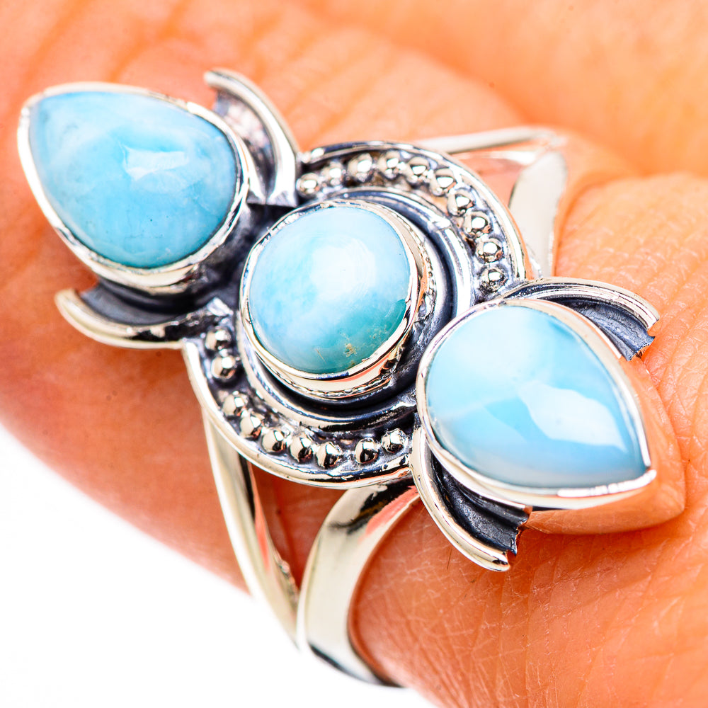Larimar Rings handcrafted by Anasilvercos - RING132820