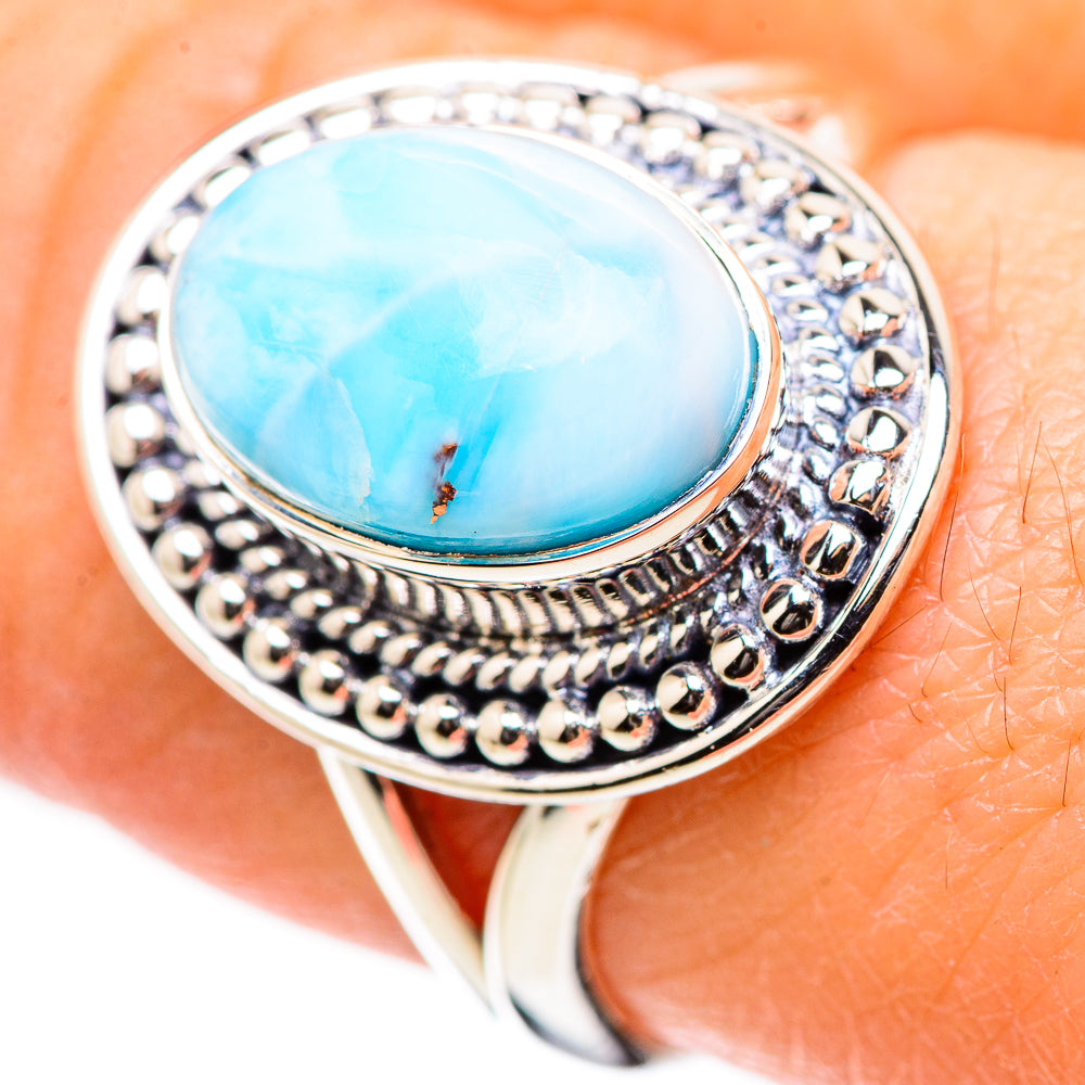 Larimar Rings handcrafted by Anasilvercos - RING132823