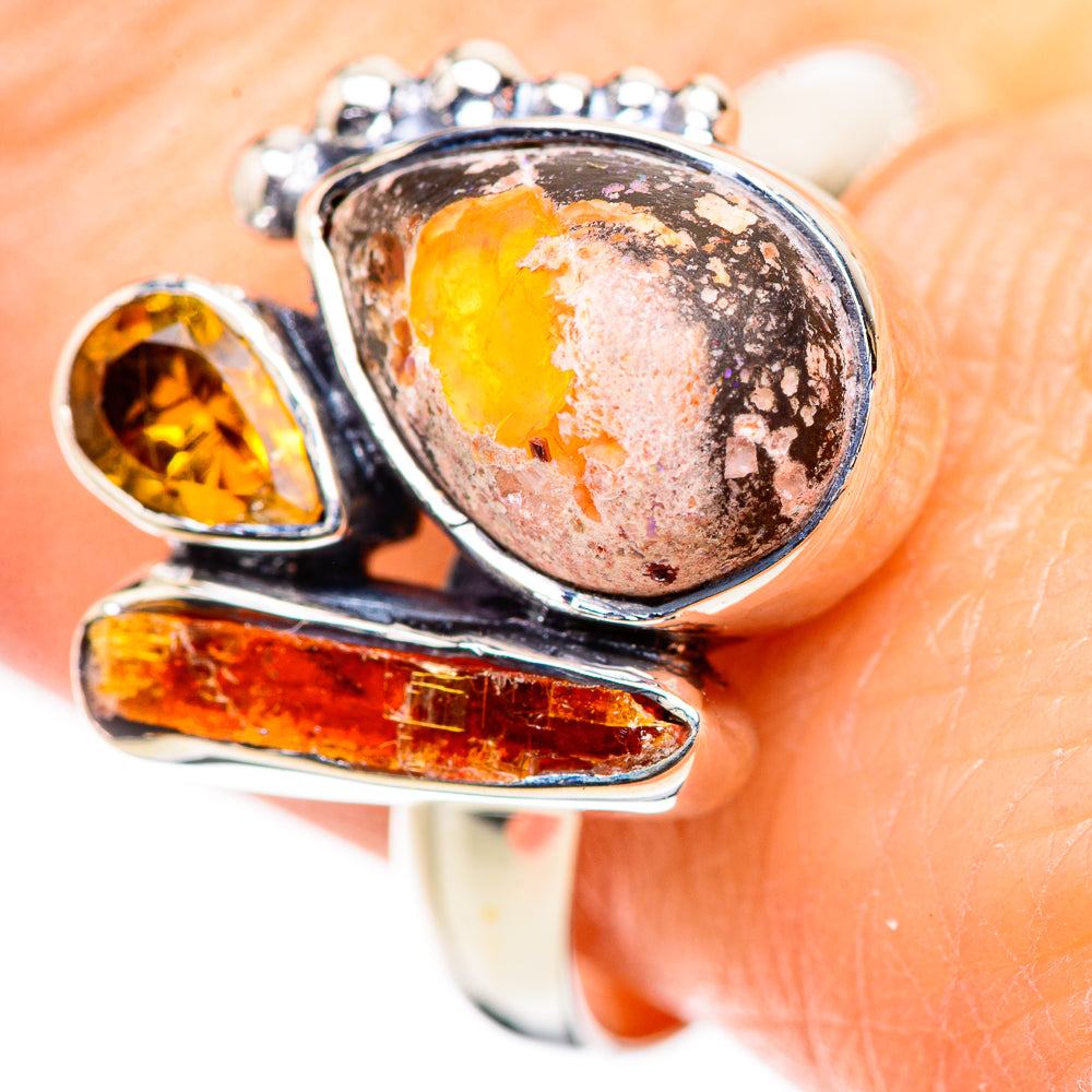 Mexican Fire Opal Rings handcrafted by Anasilvercos - RING132843