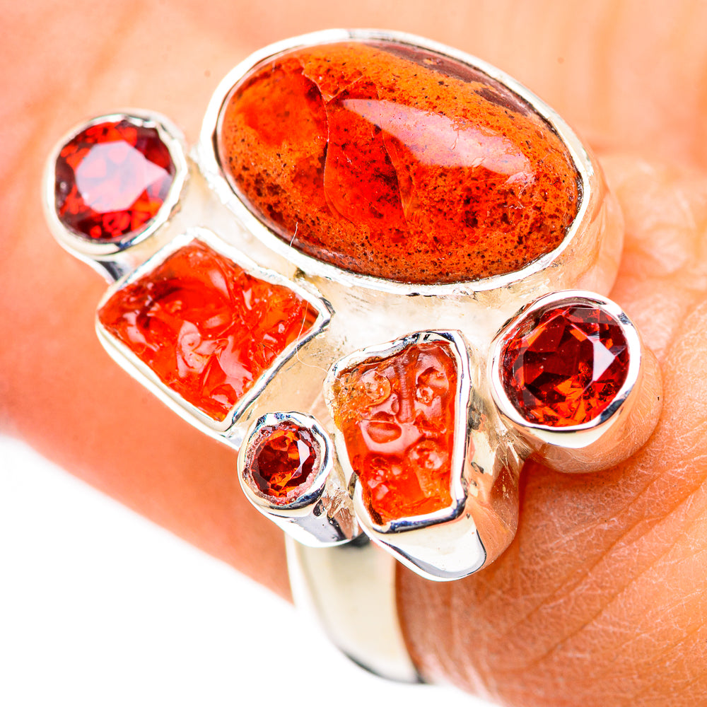 Mexican Fire Opal Rings handcrafted by Anasilvercos - RING132866