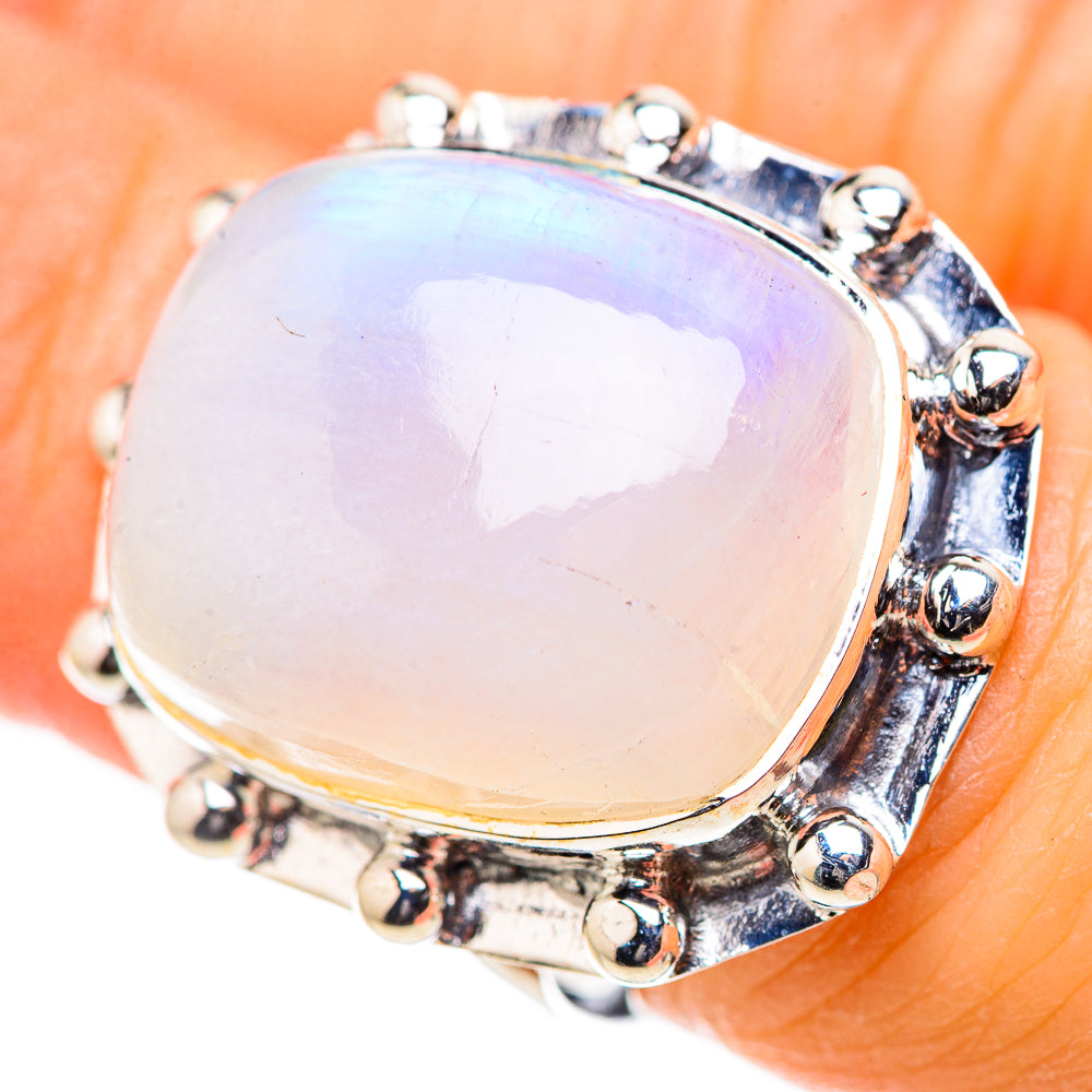 Rainbow Moonstone Rings handcrafted by Anasilvercos - RING132888