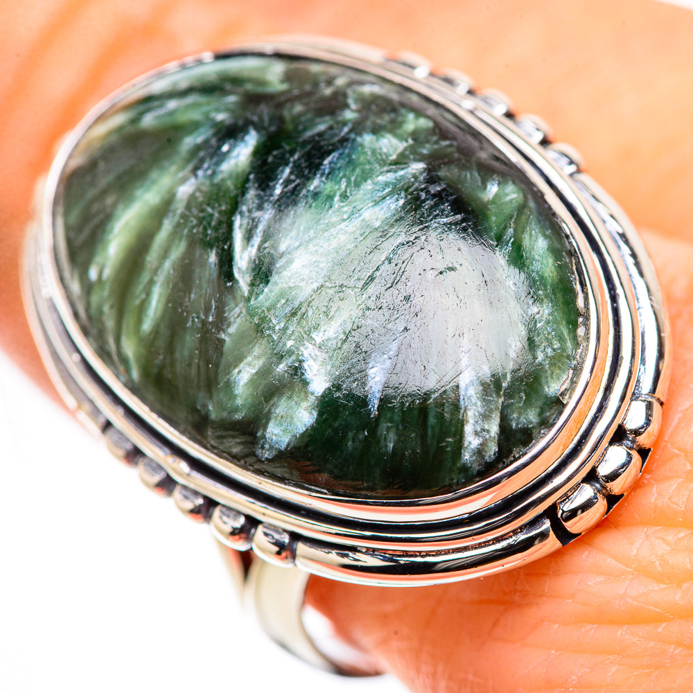 Seraphinite Rings handcrafted by Anasilvercos - RING132934