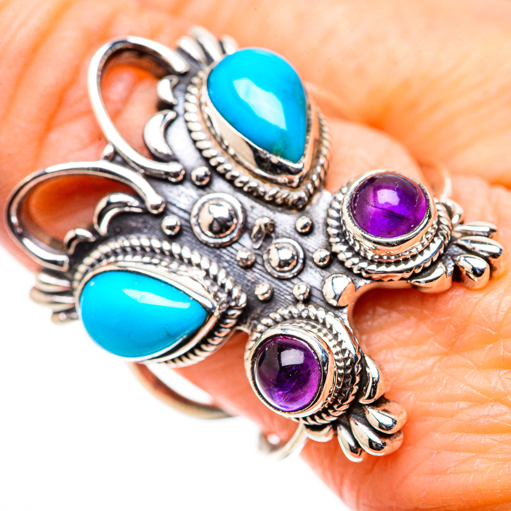 Sleeping Beauty Turquoise Rings handcrafted by Anasilvercos - RING132959