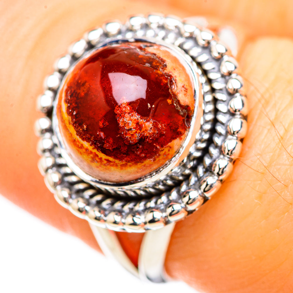 Mexican Fire Opal Rings handcrafted by Anasilvercos - RING133012