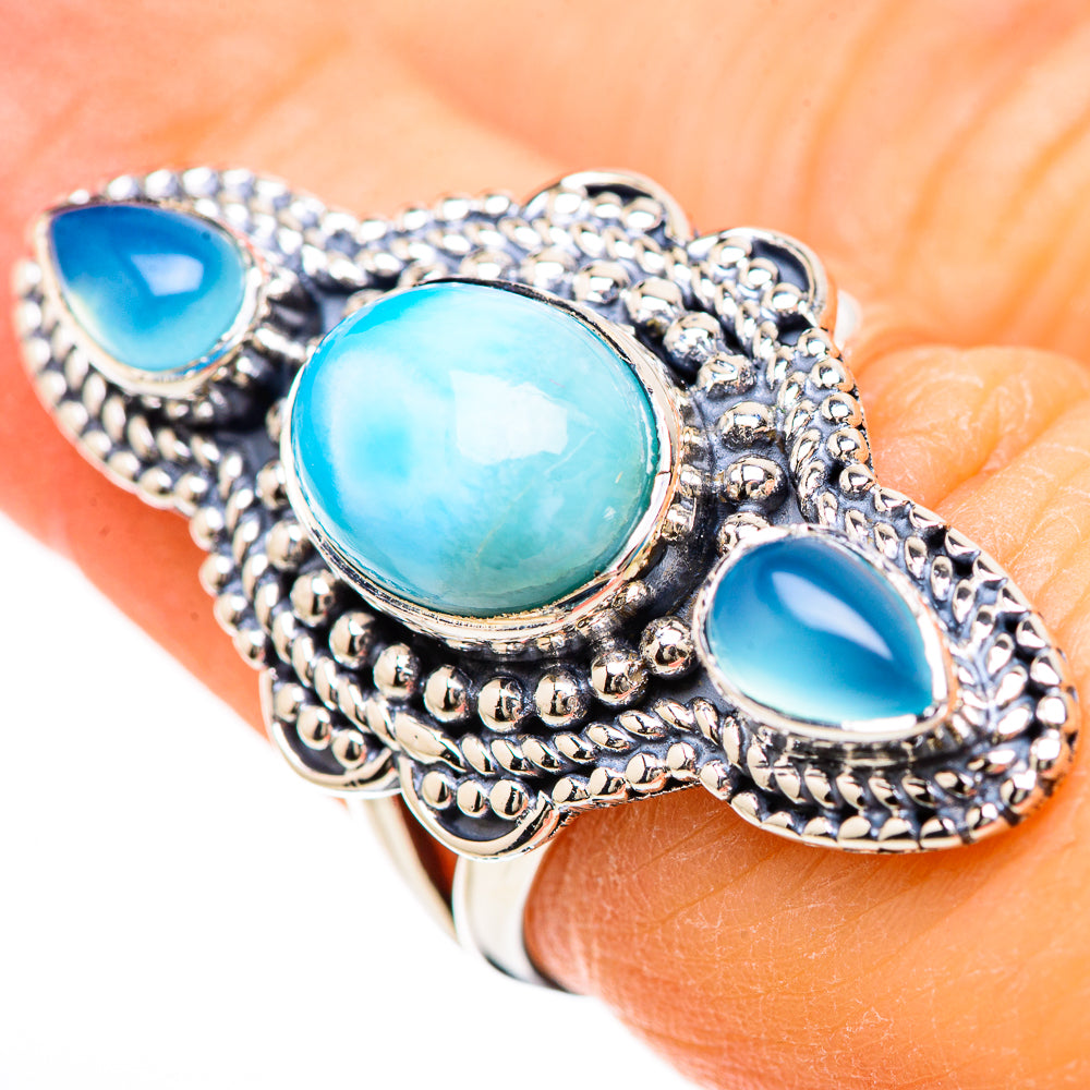 Larimar Rings handcrafted by Anasilvercos - RING133017
