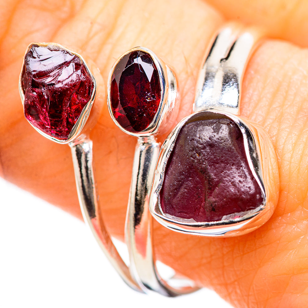 Garnet Rings handcrafted by Anasilvercos - RING133028