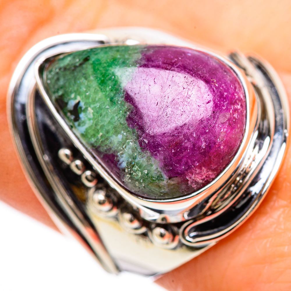 Ruby Zoisite Rings handcrafted by Anasilvercos - RING133035