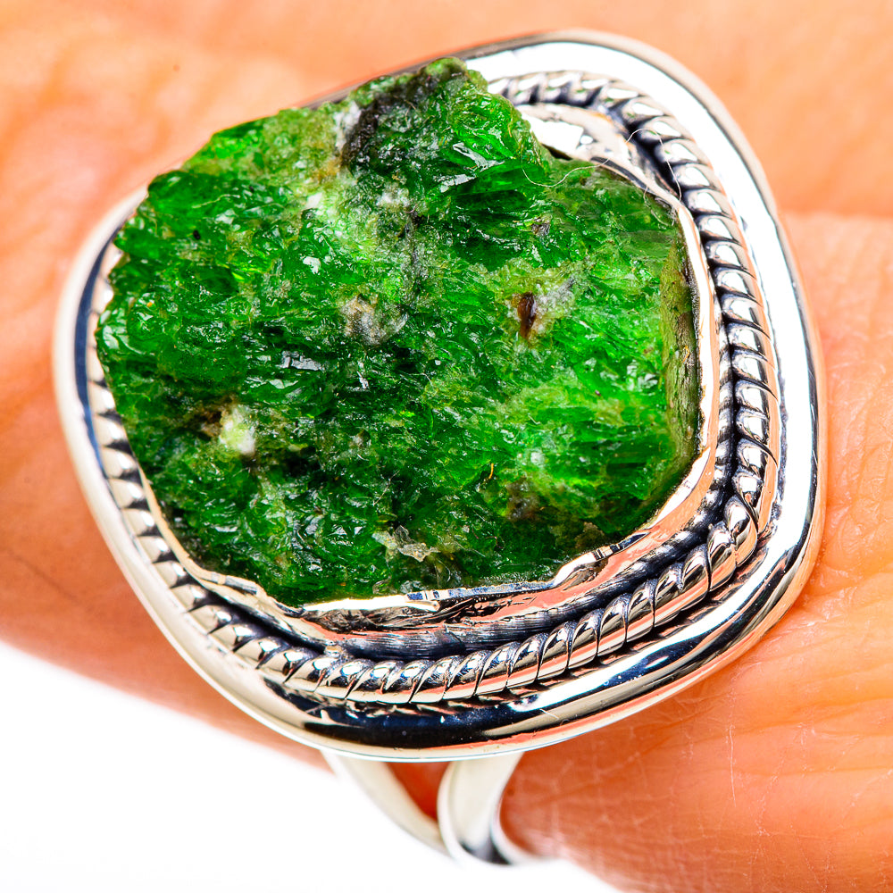 Chrome Diopside Rings handcrafted by Anasilvercos - RING133050