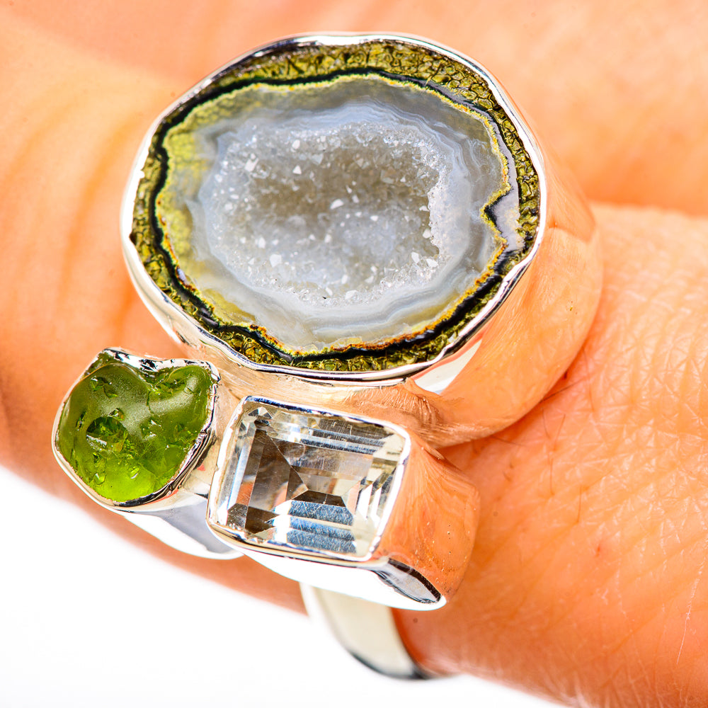Coconut Geode Druzy Rings handcrafted by Anasilvercos - RING133052
