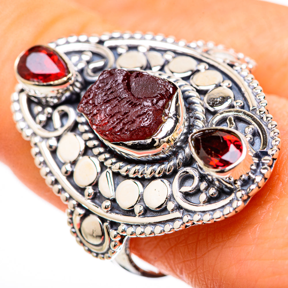 Garnet Rings handcrafted by Anasilvercos - RING133061