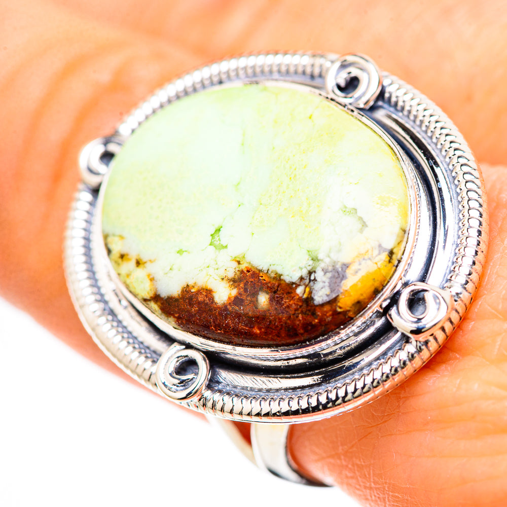 Lemon Chrysoprase Rings handcrafted by Anasilvercos - RING133089