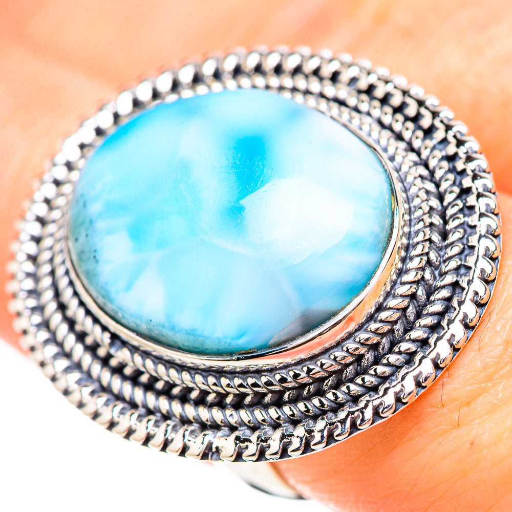 Larimar Rings handcrafted by Anasilvercos - RING133115