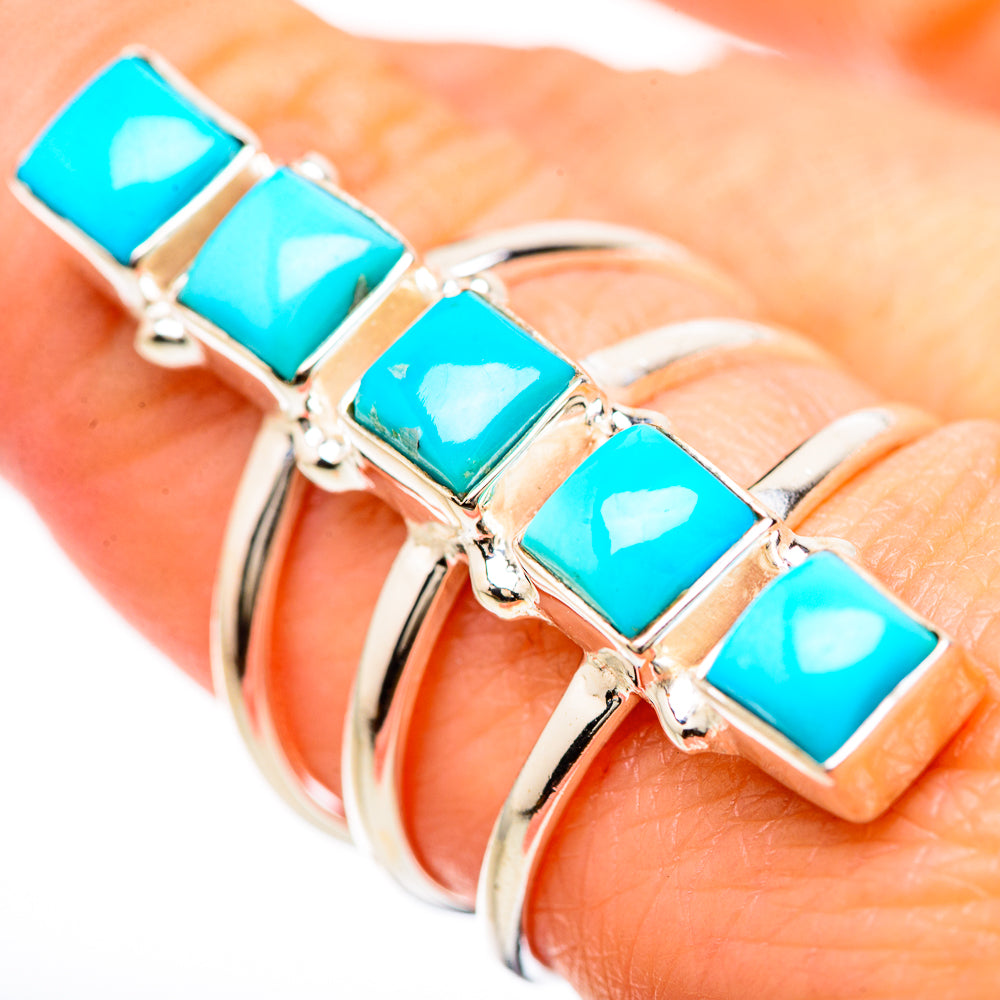 Sleeping Beauty Turquoise Rings handcrafted by Anasilvercos - RING133120