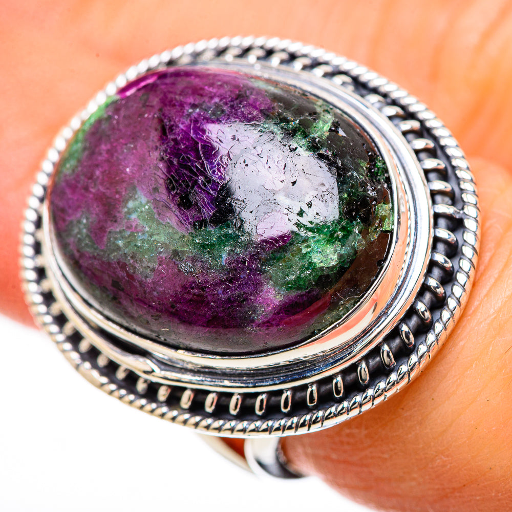 Ruby Zoisite Rings handcrafted by Anasilvercos - RING133136