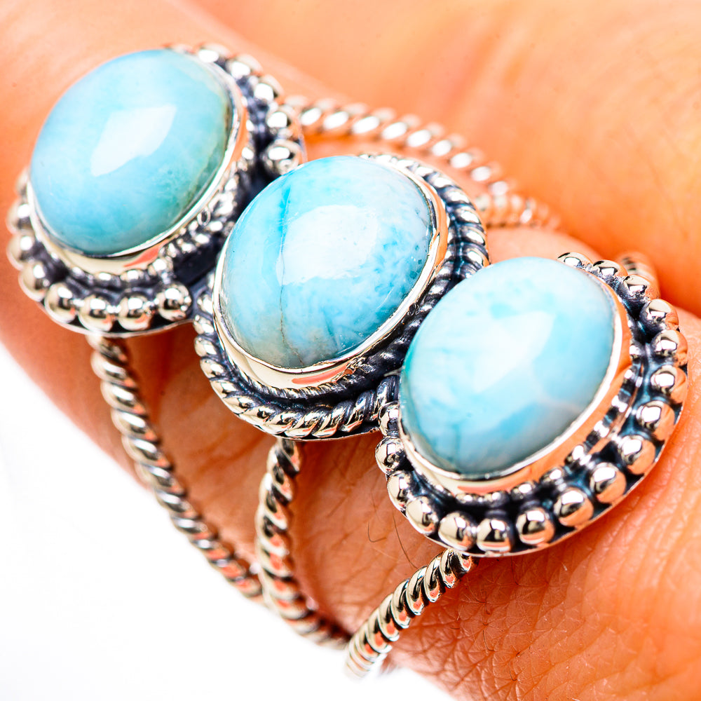 Larimar Rings handcrafted by Anasilvercos - RING133139