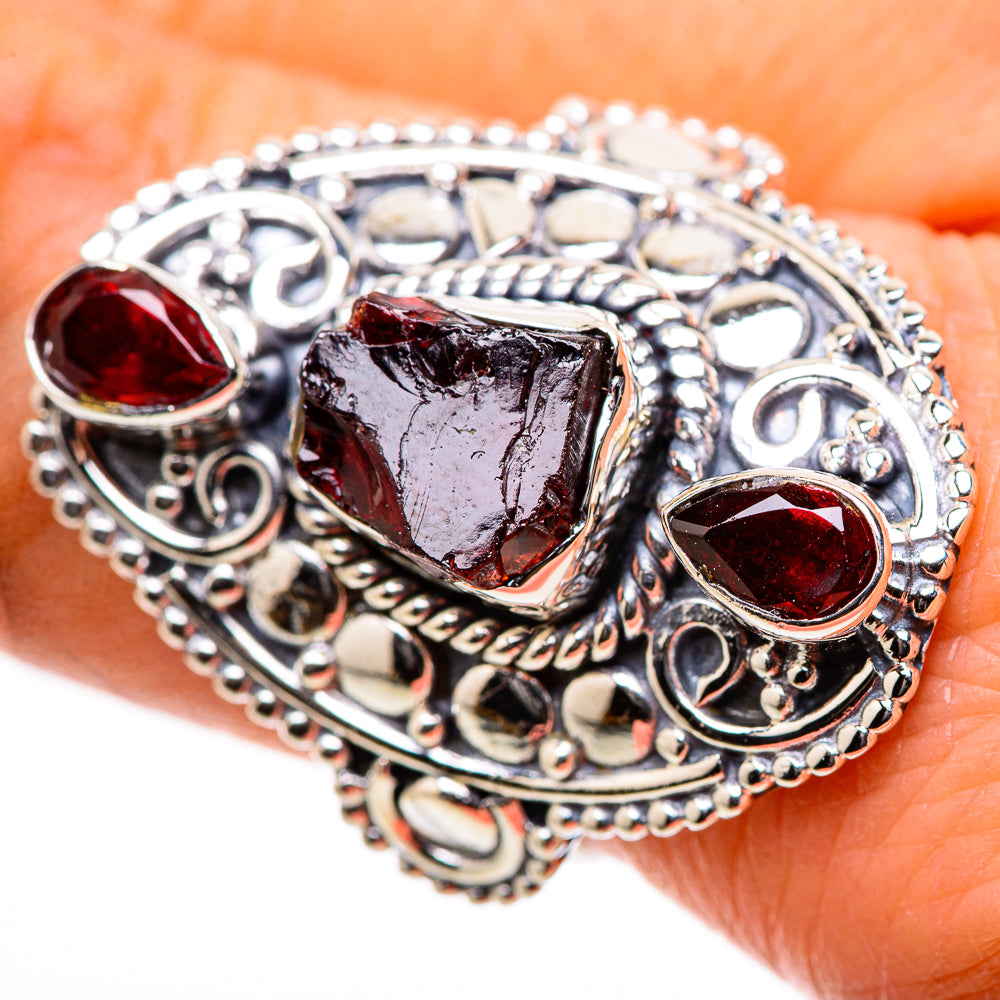 Garnet Rings handcrafted by Anasilvercos - RING133175