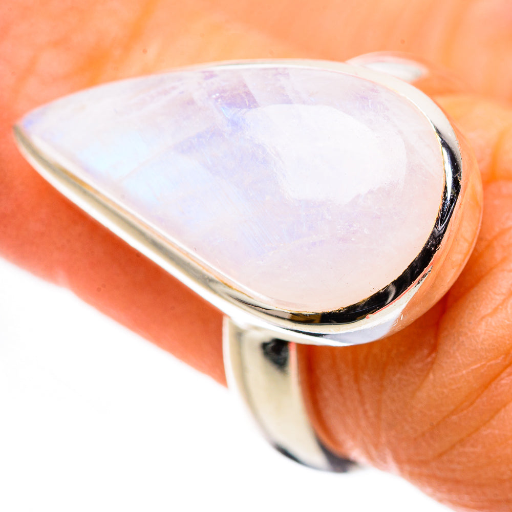 Rainbow Moonstone Rings handcrafted by Anasilvercos - RING133184