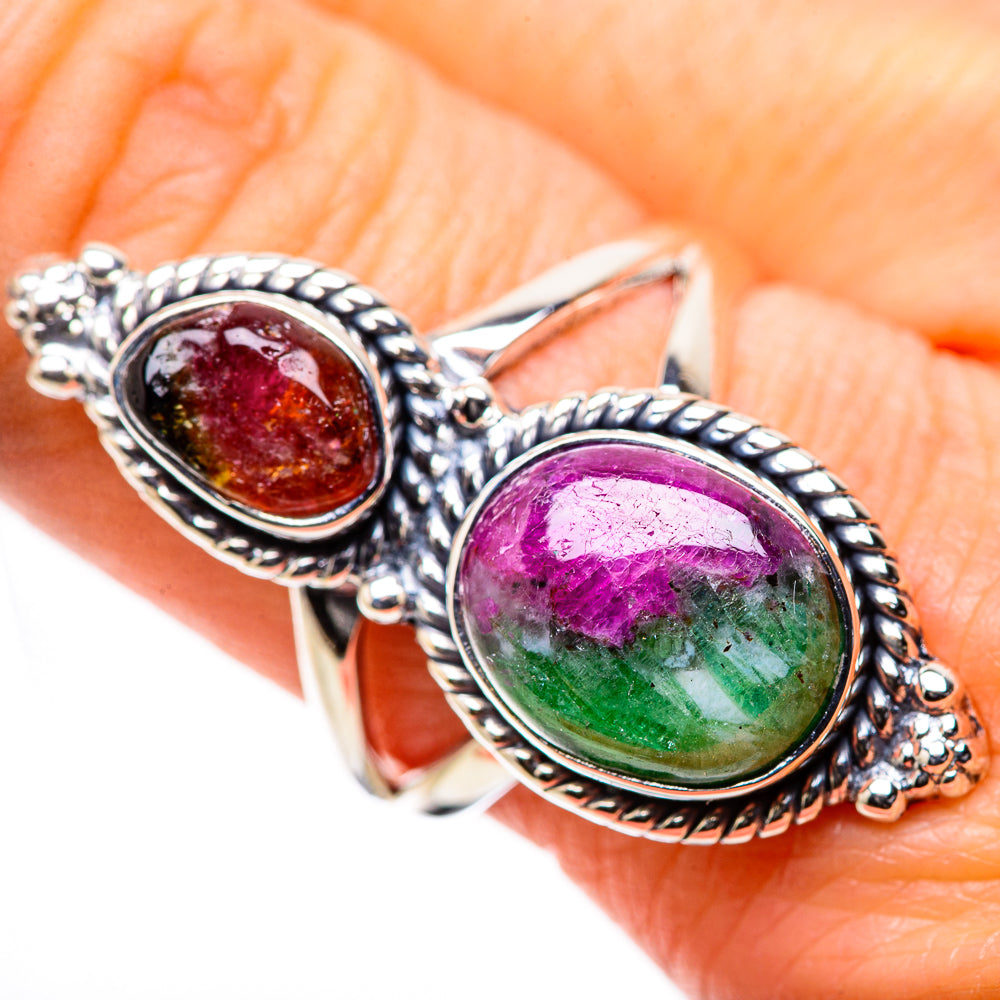 Ruby Zoisite Rings handcrafted by Anasilvercos - RING133187
