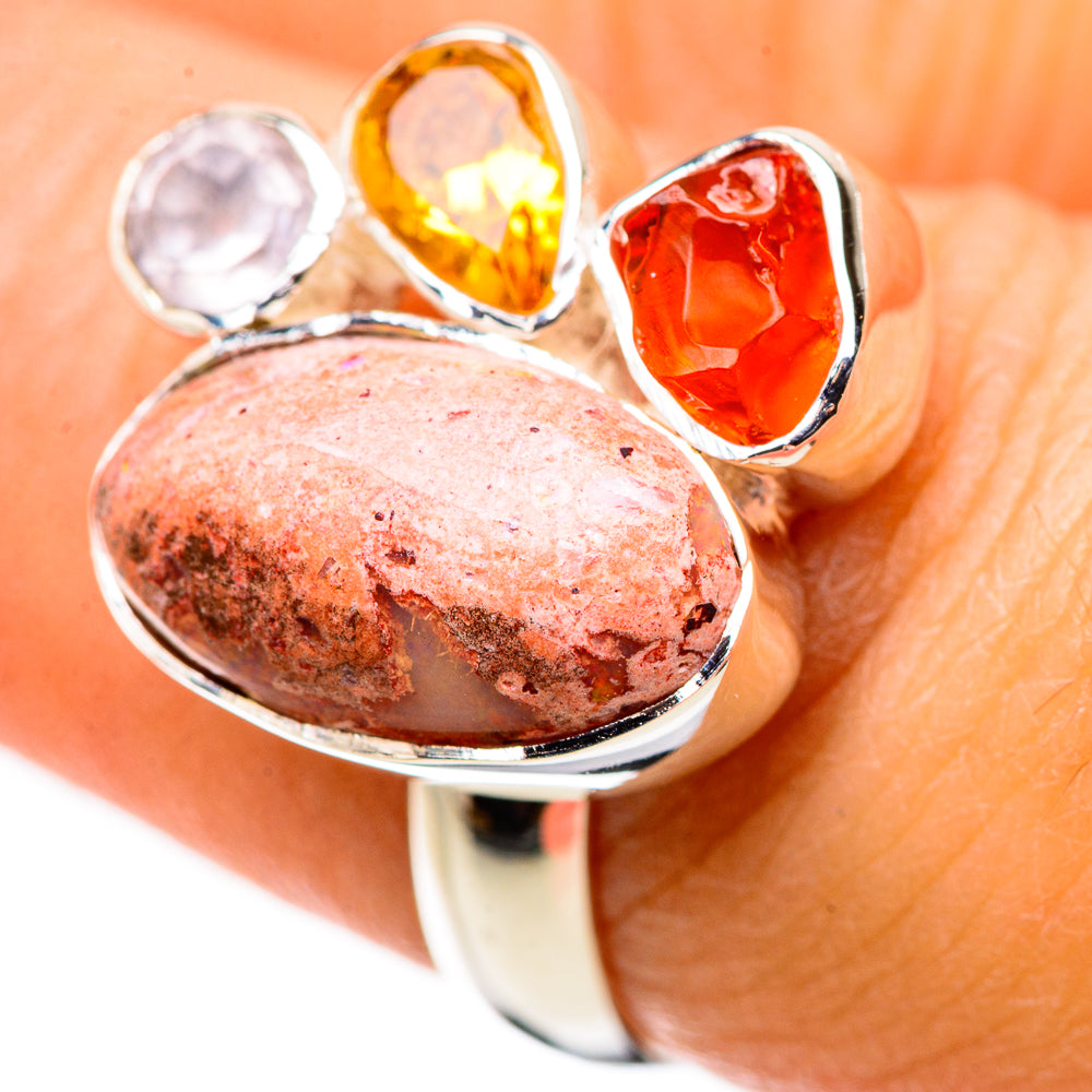 Mexican Fire Opal Rings handcrafted by Anasilvercos - RING133212