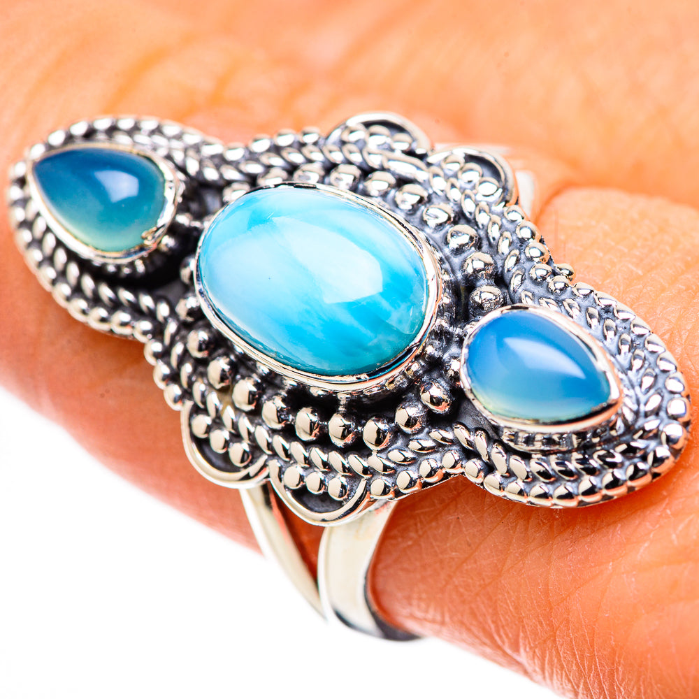Larimar Rings handcrafted by Anasilvercos - RING133217