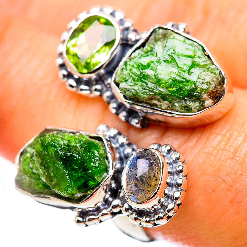 Chrome Diopside Rings handcrafted by Anasilvercos - RING133222