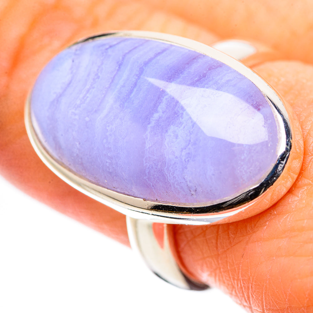 Blue Lace Agate Rings handcrafted by Anasilvercos - RING133252