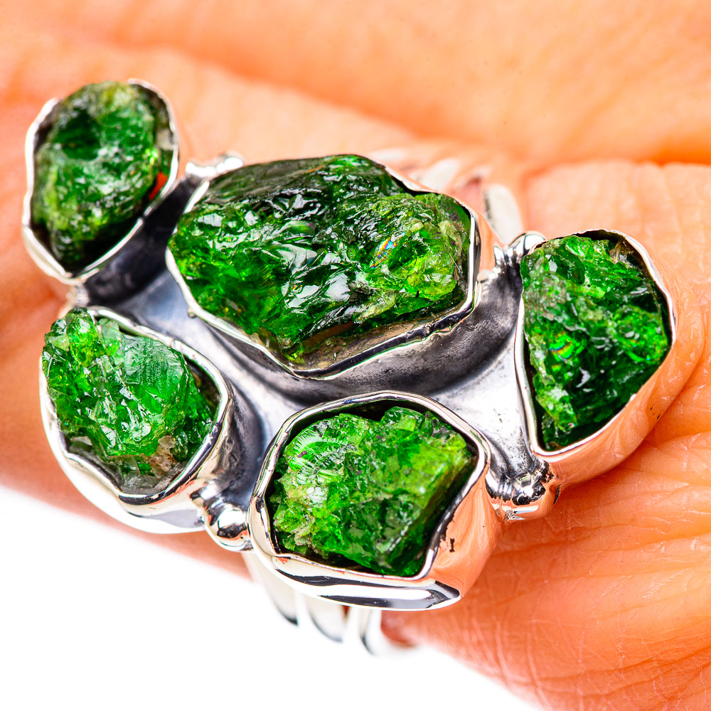 Chrome Diopside Rings handcrafted by Anasilvercos - RING133262
