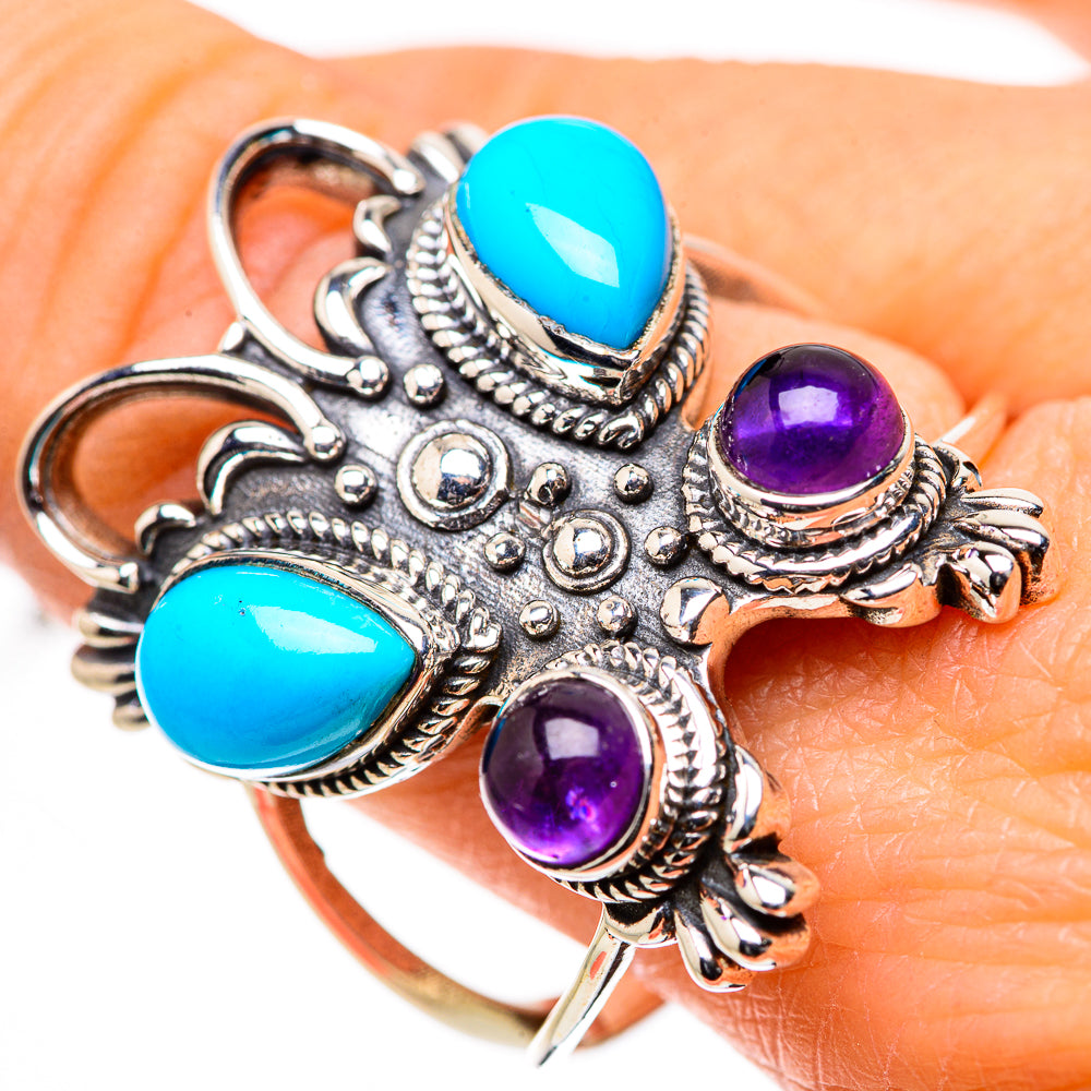 Sleeping Beauty Turquoise Rings handcrafted by Anasilvercos - RING133306