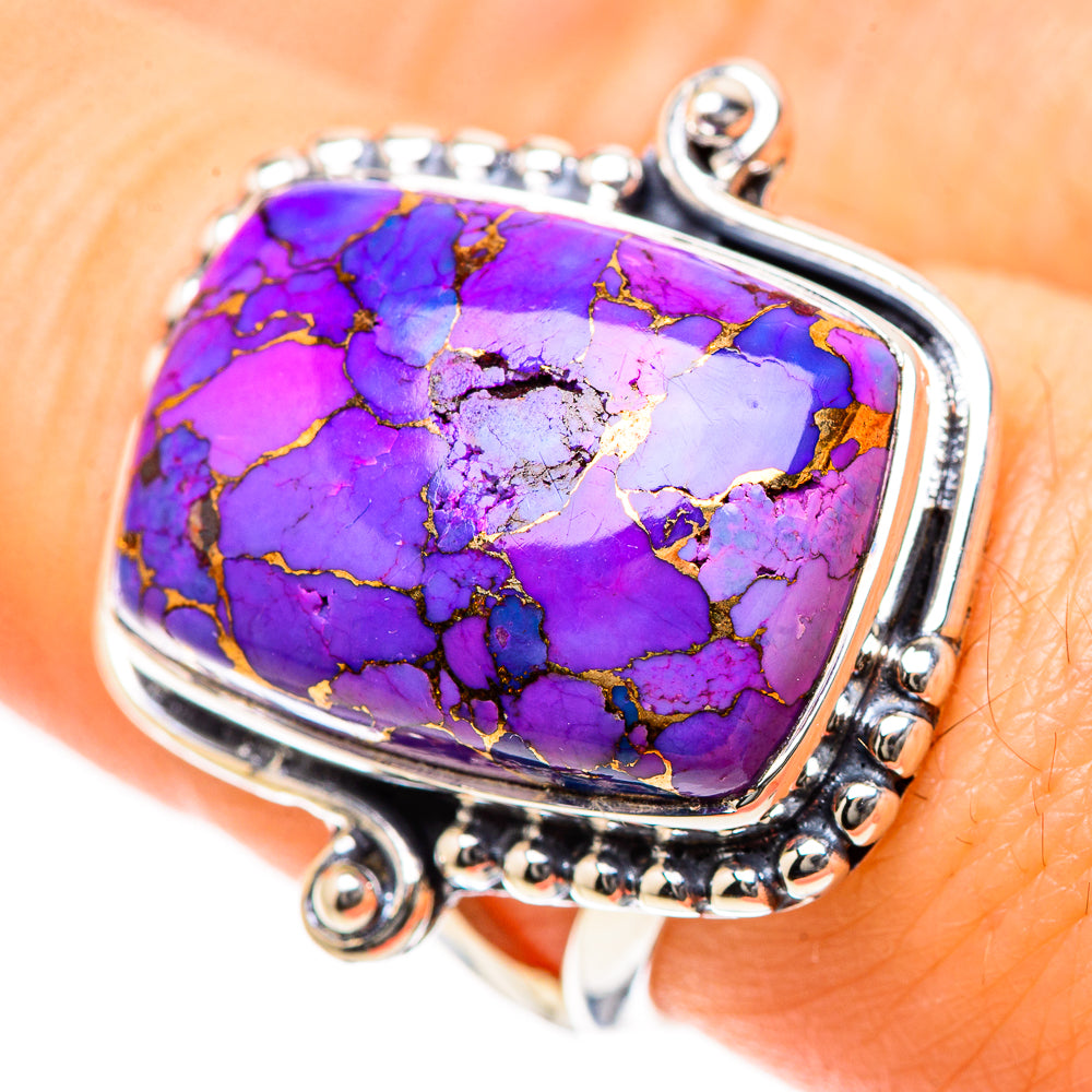 Purple Copper Composite Turquoise Rings handcrafted by Anasilvercos - RING133376