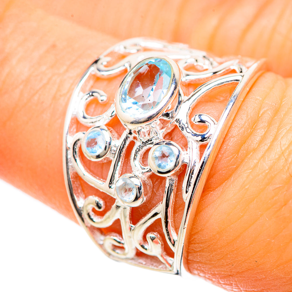 Blue Topaz Rings handcrafted by Anasilvercos - RING133410